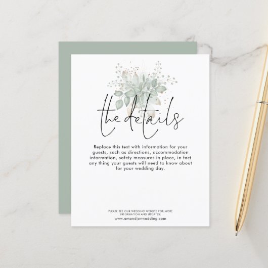 予算の結婚詳細の葉のスクリプトエンクロージャ (正面/裏面インサイチュ)