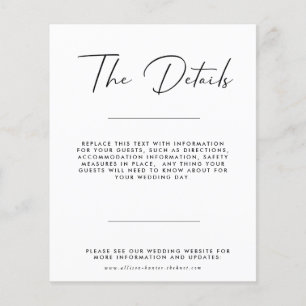 予算の結婚詳細エンクロージャカード