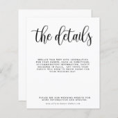 予算の結婚詳細エンクロージャカード (正面/裏面)