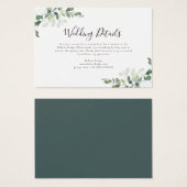 予算の結婚詳細ユーカリ・エンクロージャカード (正面&裏面)