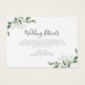 予算の結婚詳細ユーカリ・エンクロージャカード (正面)