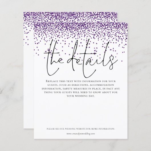 予算の結婚詳細紫のグリッターエンクロージャ (正面/裏面)
