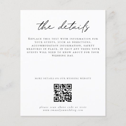 予算の結婚詳細QRコードスクリプトエンクロージャ (正面)