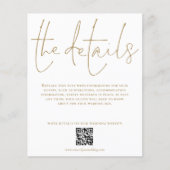 予算の結婚詳細QR金ゴールドスクリプトエンクロージャ (正面)