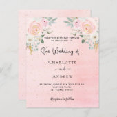 予算の結婚赤面ピンクフローラソーシャルメディア (正面/裏面)