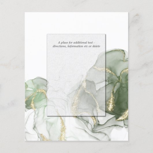 予算の結婚金ゴールドミュートセージ緑のインク (裏面)