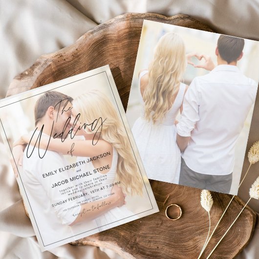 予算の結婚The's Photo Minimalistタイポグラフィ チラシ