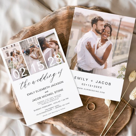 予算の結婚The's Photo Minimalist招待状