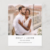 予算の結婚The's Photo Minimalist招待状 (裏面)