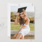 予算の緑のエレガントスクリプト写真の卒業パーティー 招待状 (裏面)