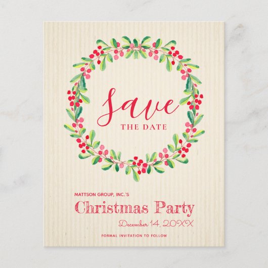 予算の緑のクリスマスの日付を保存 (正面)