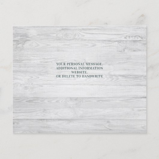 予算の緑の写真結婚式の日付を保存招待状 (裏面)