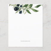 予算の緑の幾何学的ブライダルシャワー招待 (裏面)