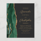 予算の緑の金ゴールド瑪瑙の暗いQRコー結婚ド (正面)