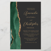 予算の緑の金ゴールド瑪瑙の暗いQRコー結婚ド (正面)