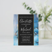 予算の署名スクリプトブルーアゲートウェディング招待 (スタンド正面)