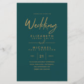 予算の色の傾向金ゴールド結婚式の招待モダン (正面)