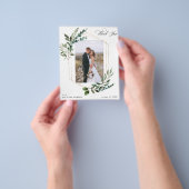 予算の葉とユーカリゴールドの感謝の写真 チラシ (手)