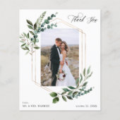 予算の葉とユーカリゴールドの感謝の写真 チラシ (正面)