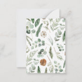 予算の葉のリースメリークリスマススクリプト ノートカード (裏面)