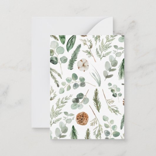 予算の葉のリースメリークリスマススクリプト ノートカード (裏面)