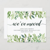 予算の葉引っ越しました新しいアドレス移動カード (正面/裏面)