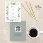 予算の葉金ゴールドセージQRコードウェディング招待