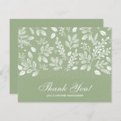 予算の葉Sage緑の白スクリプトありがとう (正面/裏面)