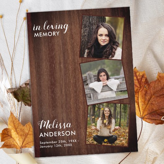 予算の葬儀ありがとう3写真記念 ノートカード