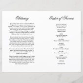 予算の葬儀のサービスの順序フォトプログラム (裏面)