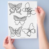 予算の蝶と開花の色のページ チラシ (手)