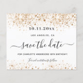 予算の誕生日の白い金ゴールドの日付の保存 (正面)