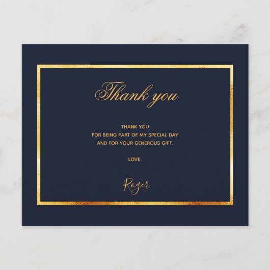 予算の誕生日の青い金ゴールド感謝してい写真あなた (正面)