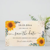 予算の誕生日ひまわりユーカリ日付を保存 (スタンド正面)