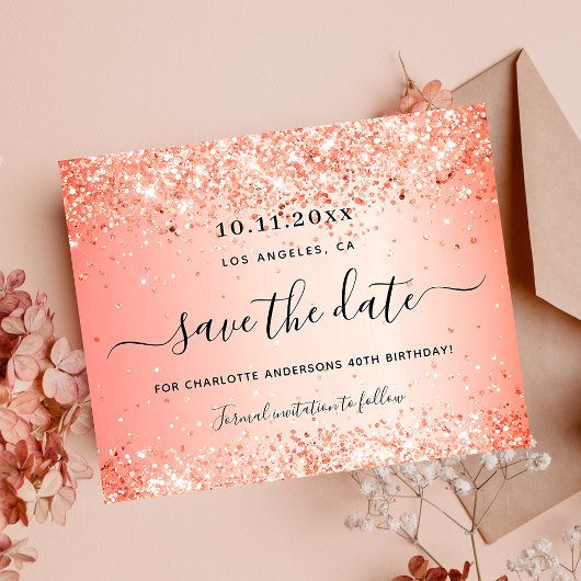 予算の誕生日オレンジグリッターは日付のガラスを保存