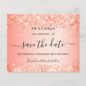 予算の誕生日オレンジグリッターは日付のガラスを保存 (正面)