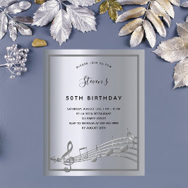予算の誕生日シルバーミュージックノートへの招待