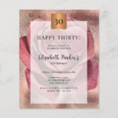 予算の誕生日バラ金ゴールドの招待 チラシ (正面)