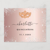 予算の誕生日バラ金ゴールドシルバーマスカレードRSVP (裏面)