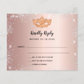 予算の誕生日バラ金ゴールドシルバーマスカレードRSVP (正面)