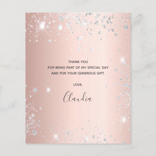 予算の誕生日バラ金ゴールドシルバー感謝していグリッターユー (裏面)