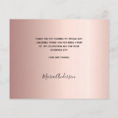 予算の誕生日バラ金ゴールド写真サンキューカード (裏面)