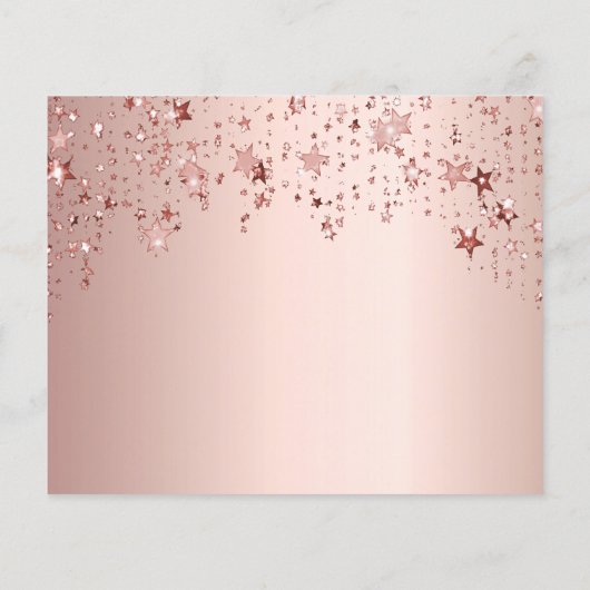 予算の誕生日バラ金ゴールド星の日付を保存 (裏面)