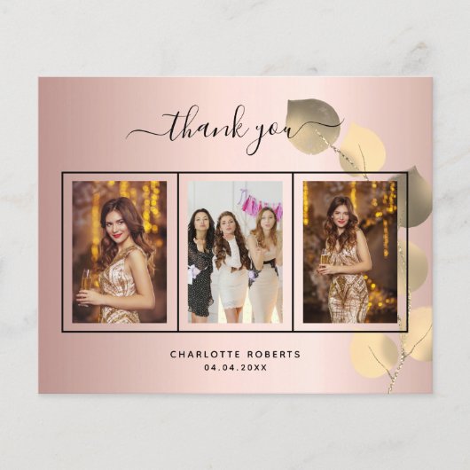 予算の誕生日バラeucalyptus写真感謝していあなた (正面)