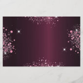 予算の誕生日バーガンディーピンクフローラの日付を保存 (裏面)