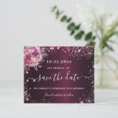 予算の誕生日バーガンディーピンクフローラの日付を保存 (スタンド正面)