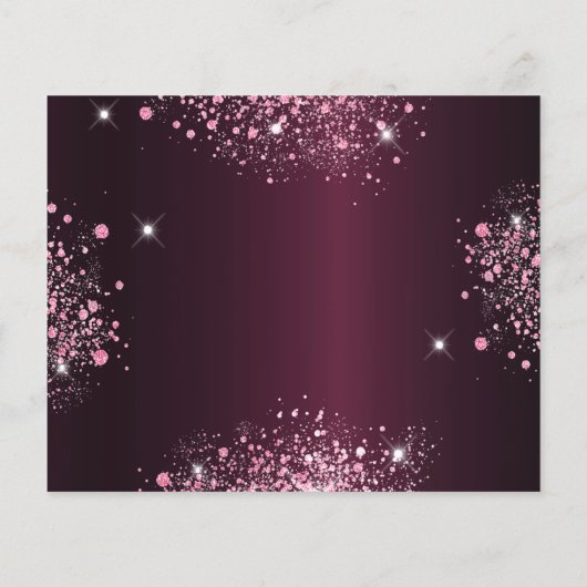 予算の誕生日バーガンディーピンクフローラの日付を保存 (裏面)