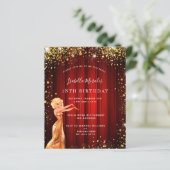 予算の誕生日パーティレッド金ゴールドグリッタードレスムービー (スタンド正面)