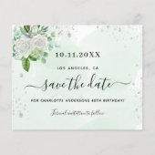 予算の誕生日パーティーフローラの緑の日付を保存 (正面)