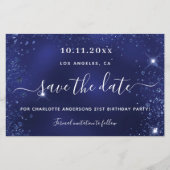 予算の誕生日パーティーブルーグリッターダストデ救ィート日 (正面)